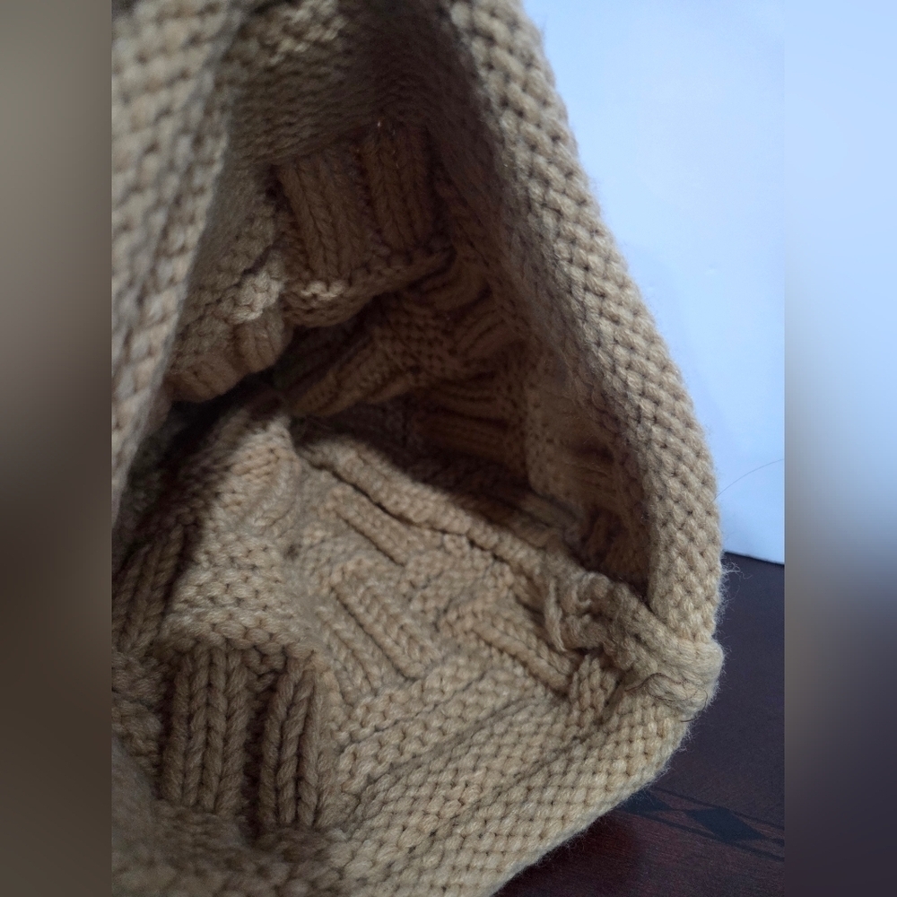 Wrapables Knitted Slouched Beanie with Button Detail - Picture 6 of 9